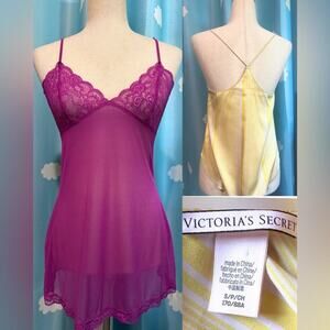 Two Victoria's Secret chemise lingerie tops- S